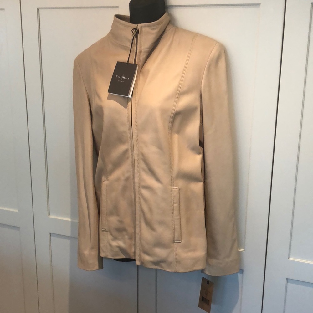 Cole Haan buttery soft lamb skin leather jacket brand new